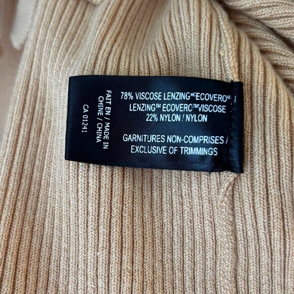 Icone Cropped Ribbed Beige Tie Cardigan - Picture 6 of 6